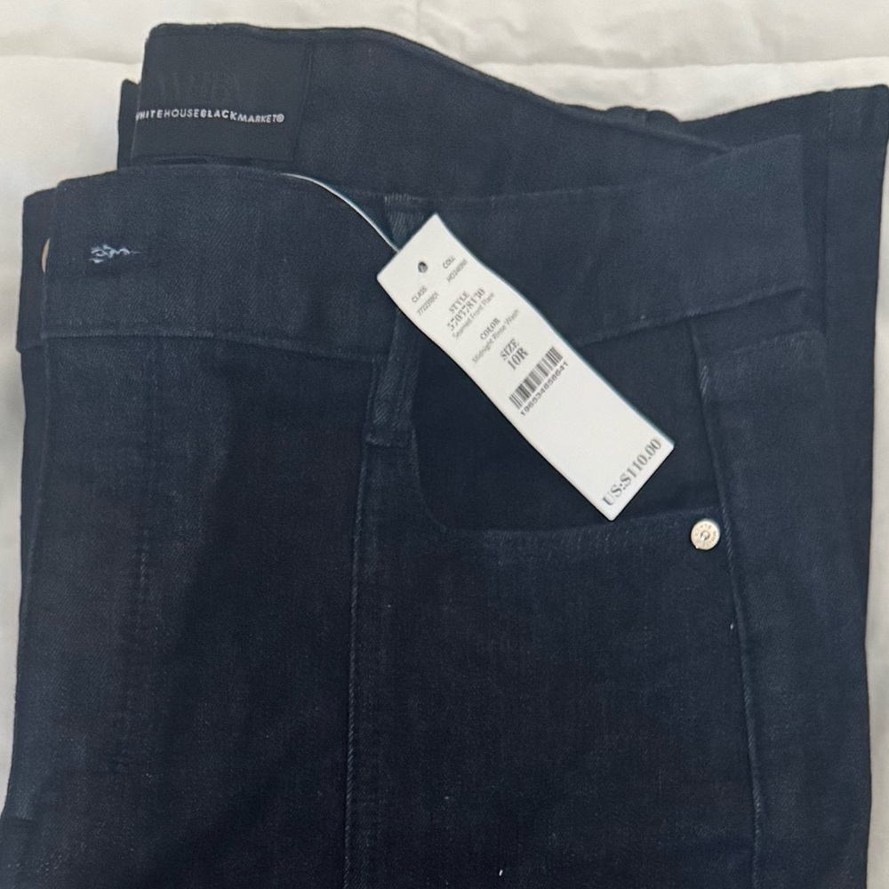 White House Black Market Dark Blue Skinny Flare Jeans